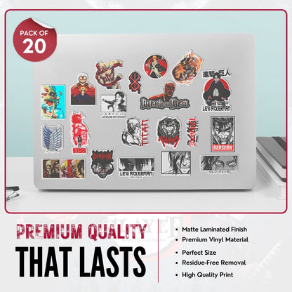Attack on Titan Sticker for Laptop, Bike, Helmet & Water Bottle | Premium Vinyl Sticker