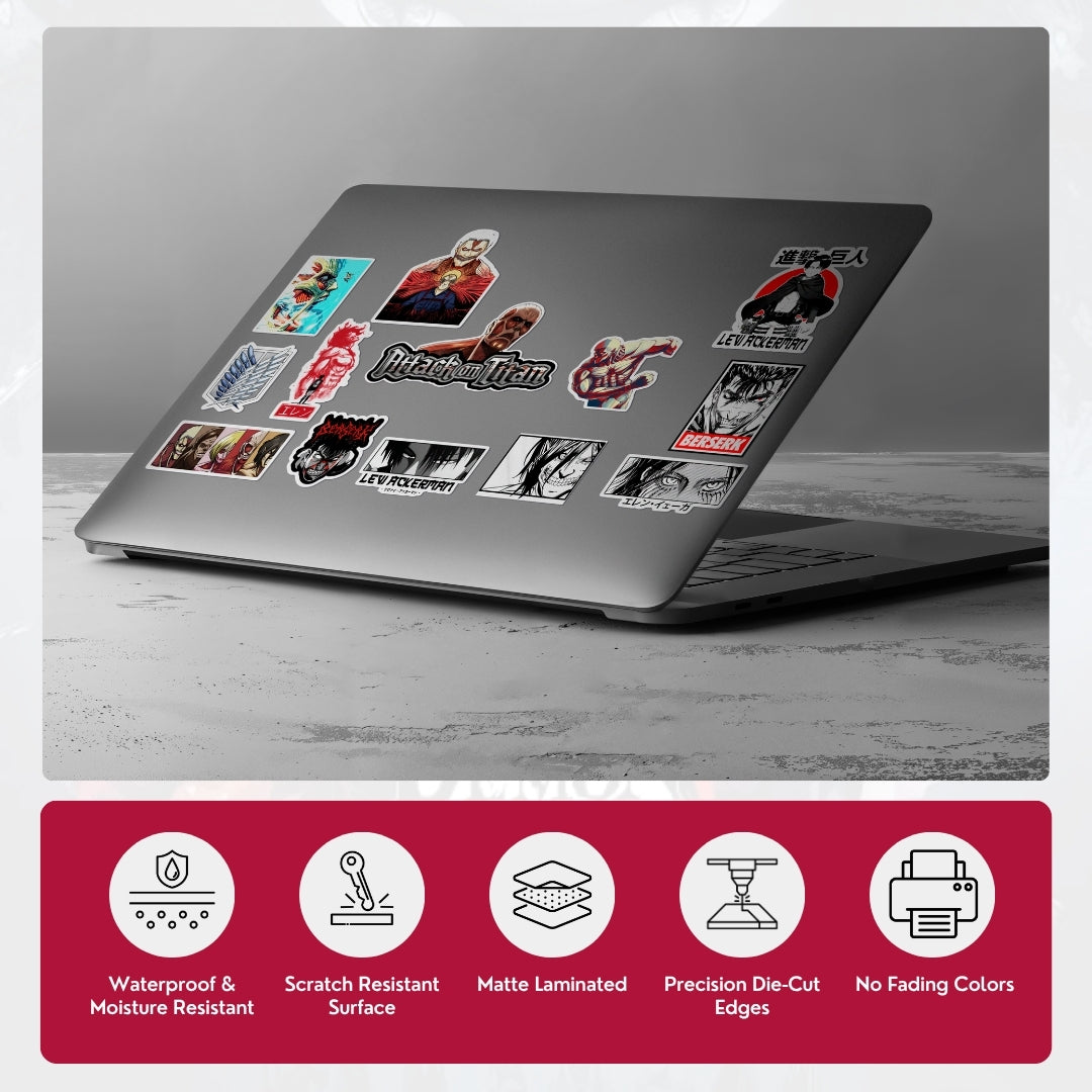 Attack on Titan Sticker for Laptop, Bike, Helmet & Water Bottle | Premium Vinyl Sticker