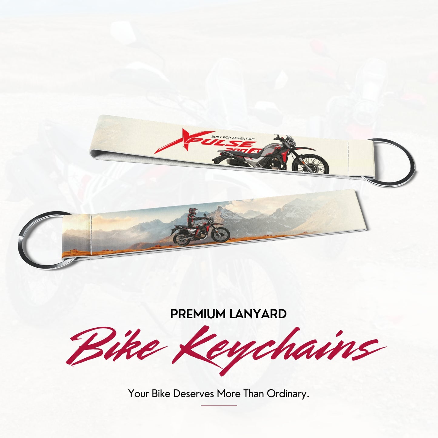 Hero XPulse 200 Premium Bike Lanyard Keychain | HD Printed Polyester Key Strap with Metal Ring