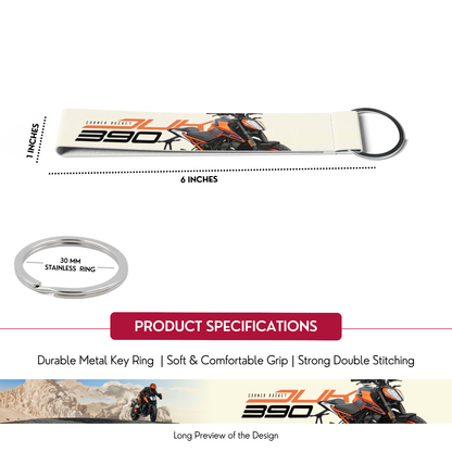 KTM DUKE 390 Premium Bike Lanyard Keychain | HD Printed Polyester Key Strap with Metal Ring (