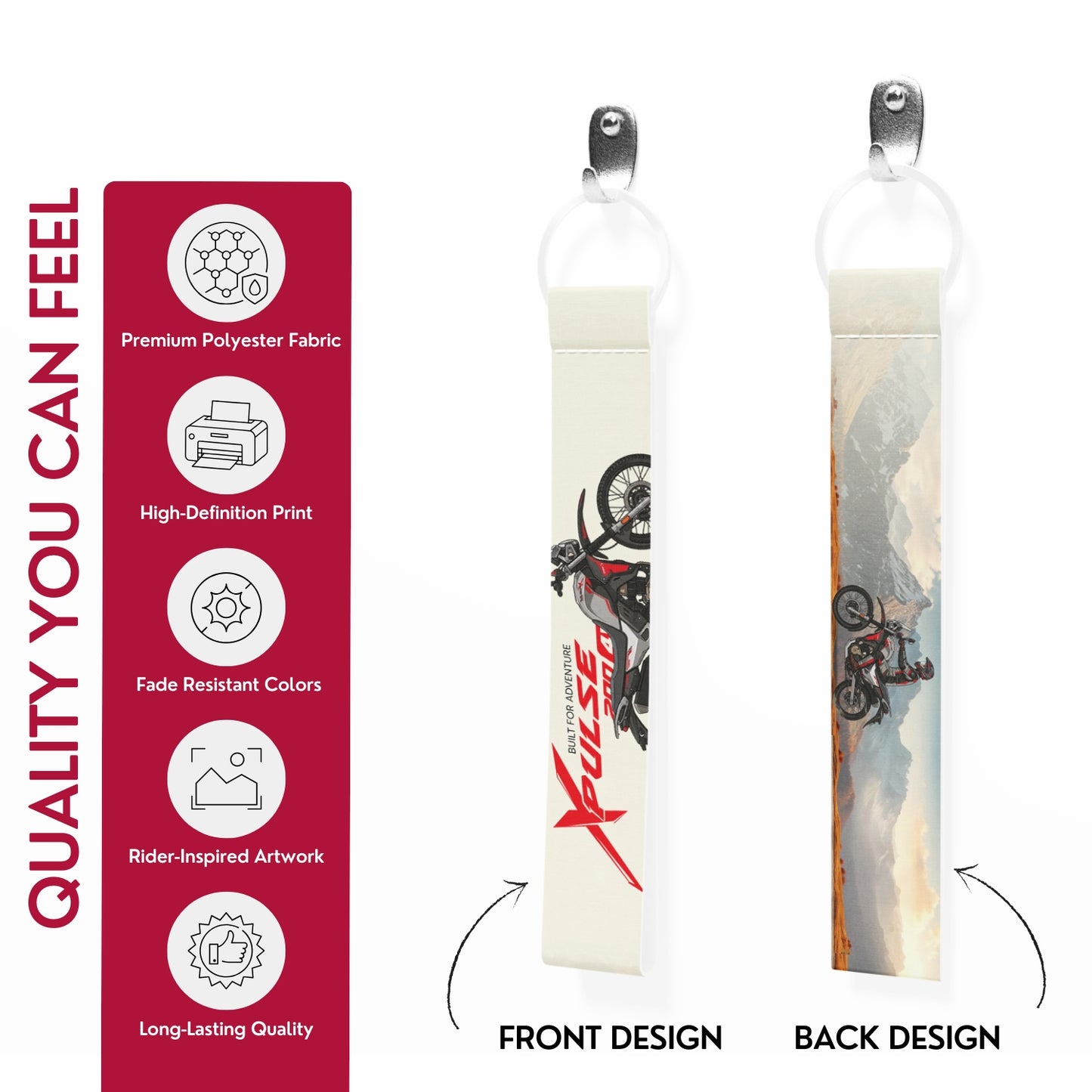Hero XPulse 200 Premium Bike Lanyard Keychain | HD Printed Polyester Key Strap with Metal Ring