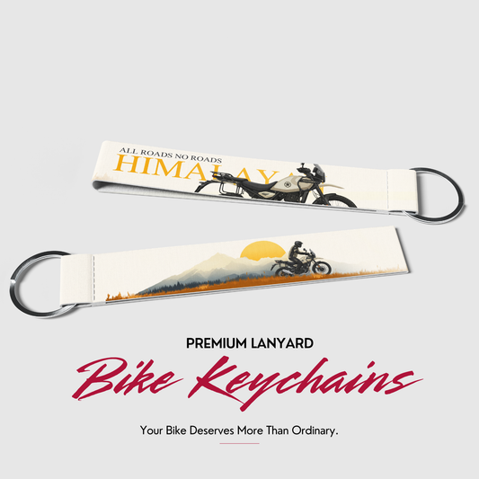 Himalayan 450 Premium Bike Lanyard Keychain | HD Printed Polyester Key Strap with Metal Ring