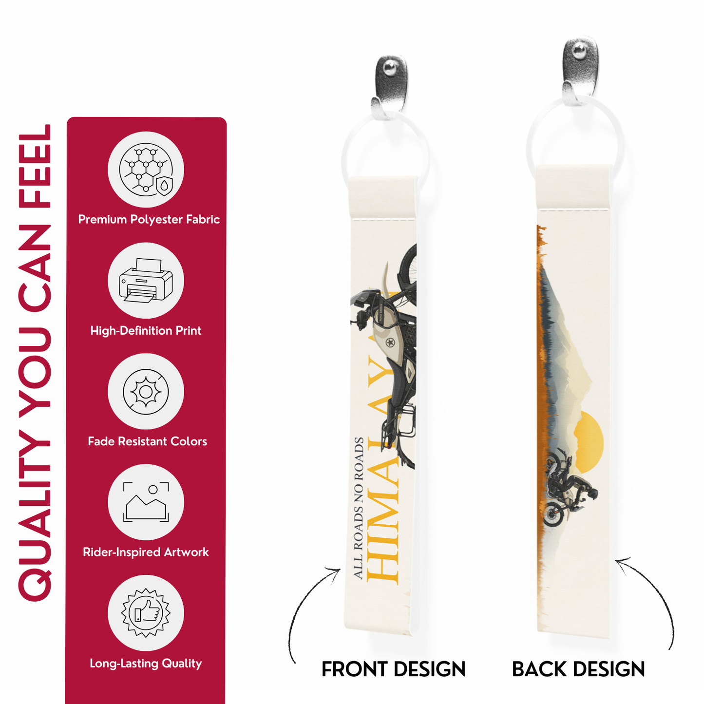 Himalayan 450 Premium Bike Lanyard Keychain | HD Printed Polyester Key Strap with Metal Ring