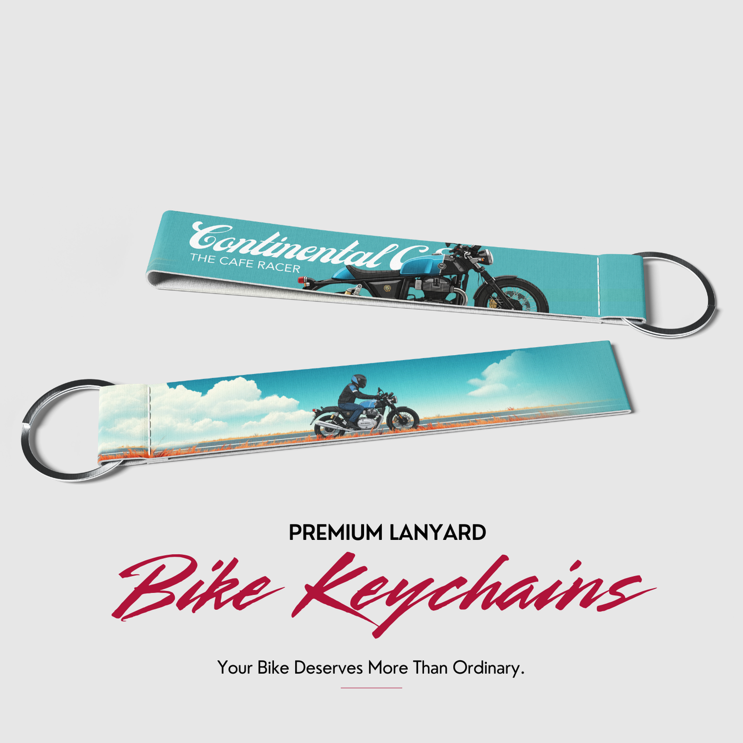 Continental GT 650 Premium Bike Lanyard Keychain | HD Printed Polyester Key Strap with Metal Ring