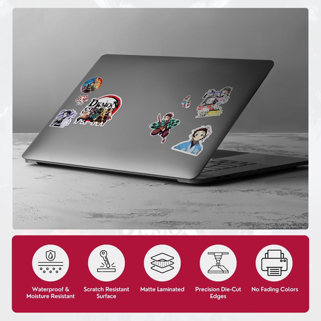 Demon Slayer Sticker for Laptop, Bike, Helmet & Water Bottle | Premium Vinyl Sticker